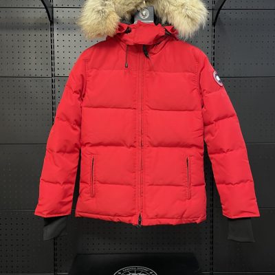 Premium Quality Canada Goose Down Jacket Red Polyester Embroidered Luxury