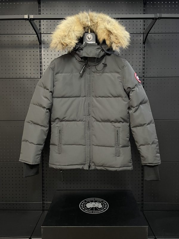Premium Canada Goose Down Jacket Gray Polyester Embroidery Luxury