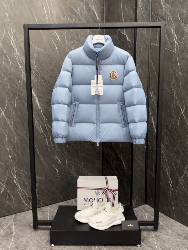 Luxury Moncler Coats Nylon Checkered Style