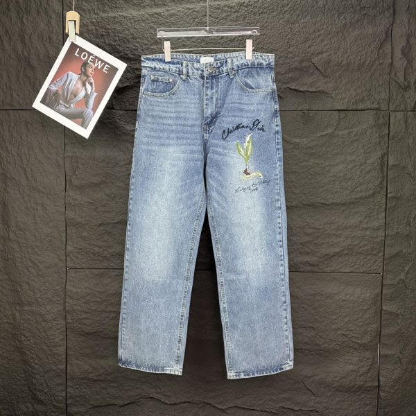 Luxury Dior Jeans Blue Washed Style