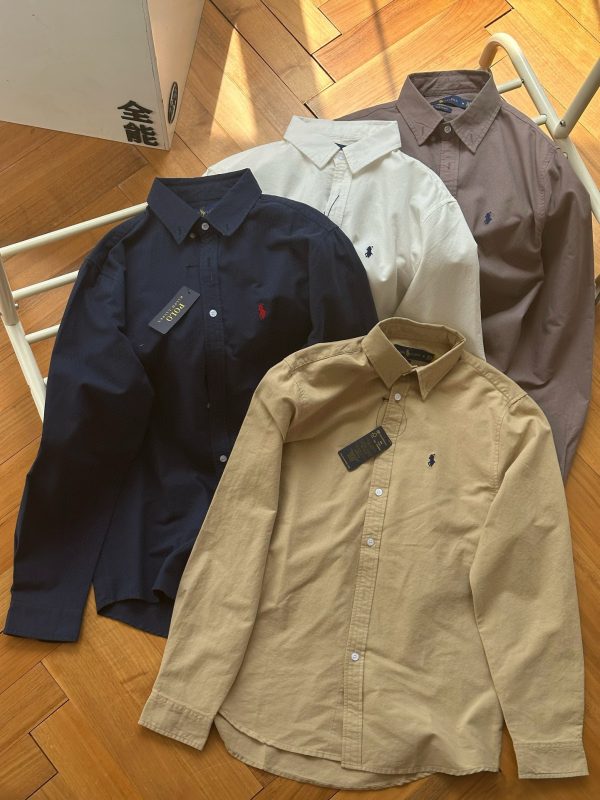 Premium Quality Ralph Lauren Long Sleeves Navy Cotton Solid Collection