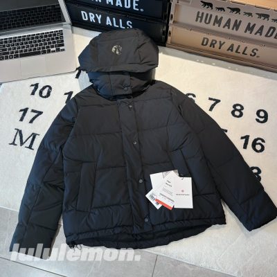 Premium Quality Lululemon Down Jackets Black Solid Luxury
