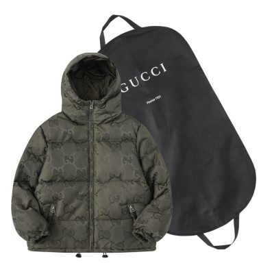 Premium Quality Gucci Cold-Weather Clothing Black Cotton Monogram Style