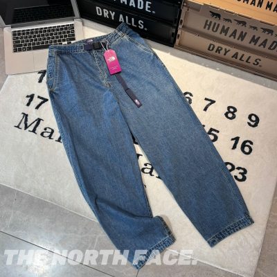 Best Selling The North Face Jeans Purple Denim Solid Style