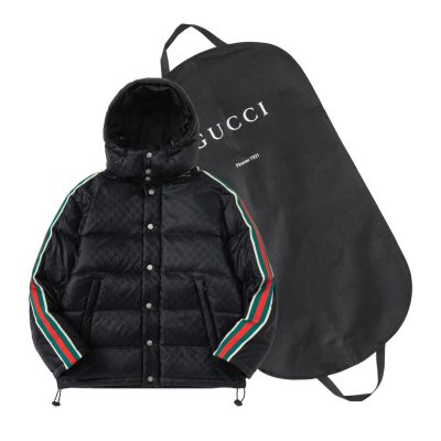Luxury Gucci Down Jackets Red Nylon Logo Style