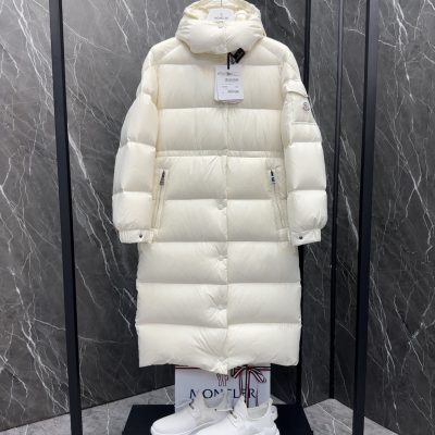 Premium Moncler Coats White Nylon Classic Collection