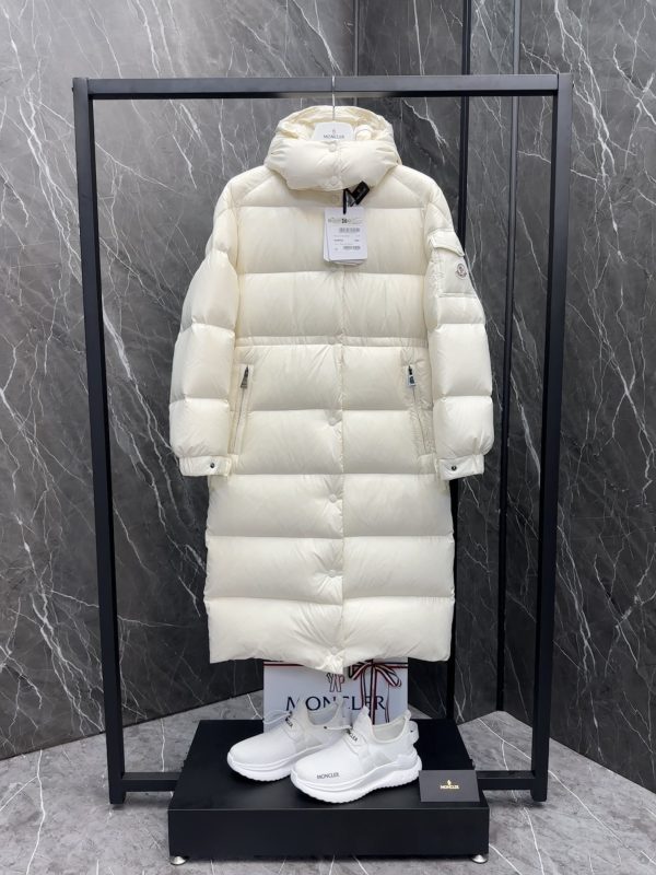 Premium Moncler Coats White Nylon Classic Collection