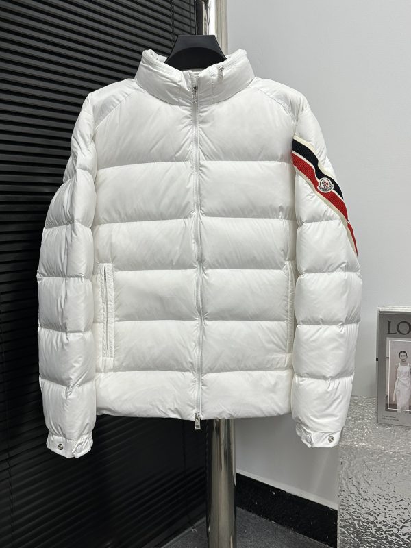 High Quality Moncler Coats White Stripe Luxury