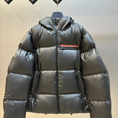 Premium Prada Down Jacket Red Nylon Classic Luxury