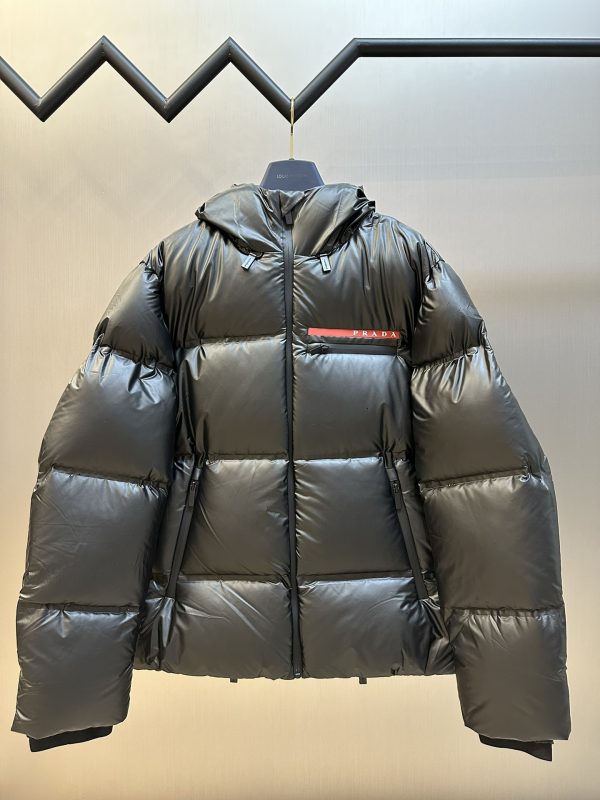 Premium Prada Down Jacket Red Nylon Classic Luxury