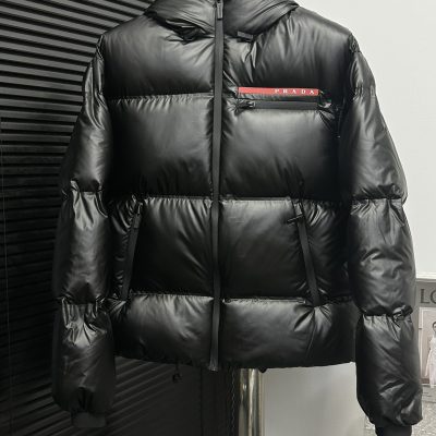 Premium Prada Down Jackets Red Nylon Classic Style