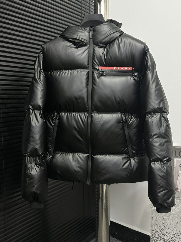 Premium Prada Down Jackets Red Nylon Classic Style