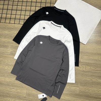 Best Selling Descente Long Sleeves Black Logo Luxury