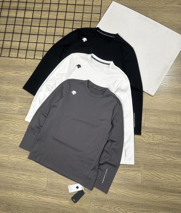 Best Selling Descente Long Sleeves Black Logo Luxury