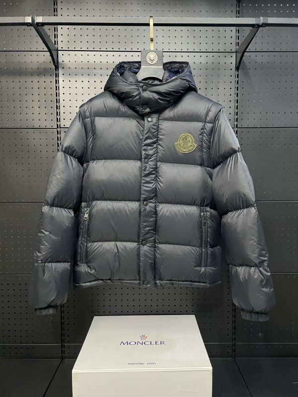 Premium Quality Moncler Coats Black Nylon Modern Style