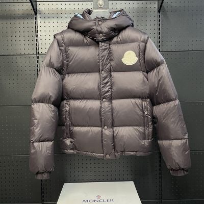 Premium Moncler Coats Black Nylon Modern Style
