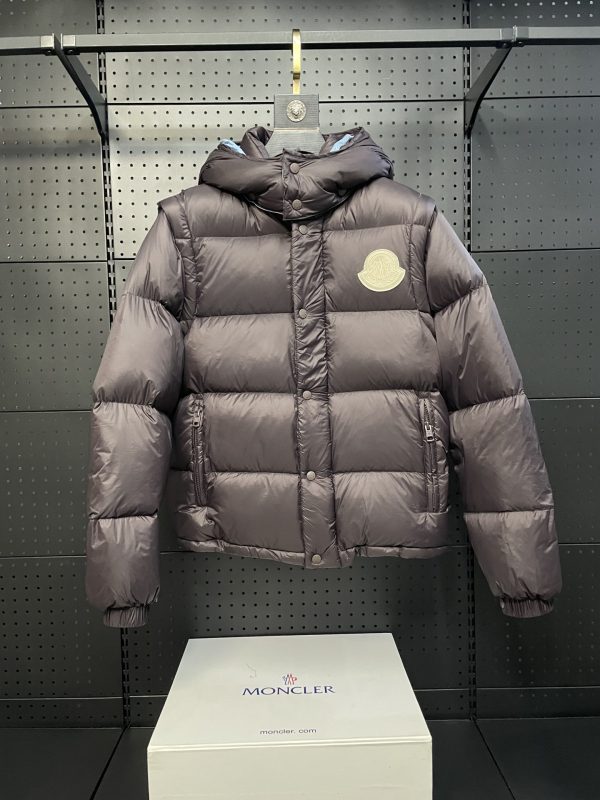 Premium Moncler Coats Black Nylon Modern Style
