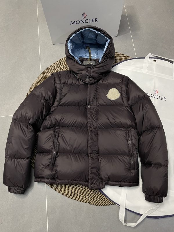 Premium Moncler Coats Black Nylon Modern Style