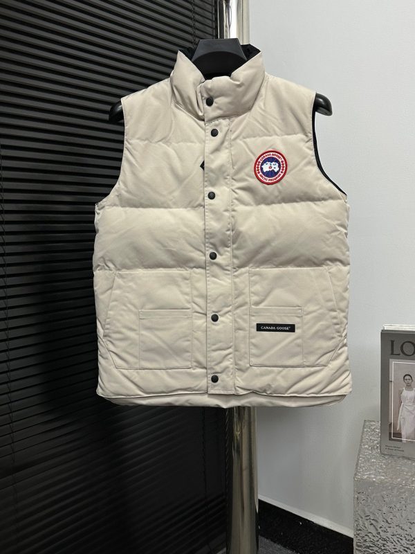 Luxury Canada Goose Vest White Polyester Embroidery Luxury