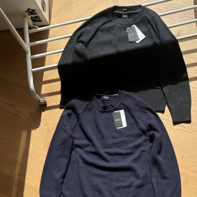 Premium Hugo Boss Sweater Gray Cashmere Casual Collection