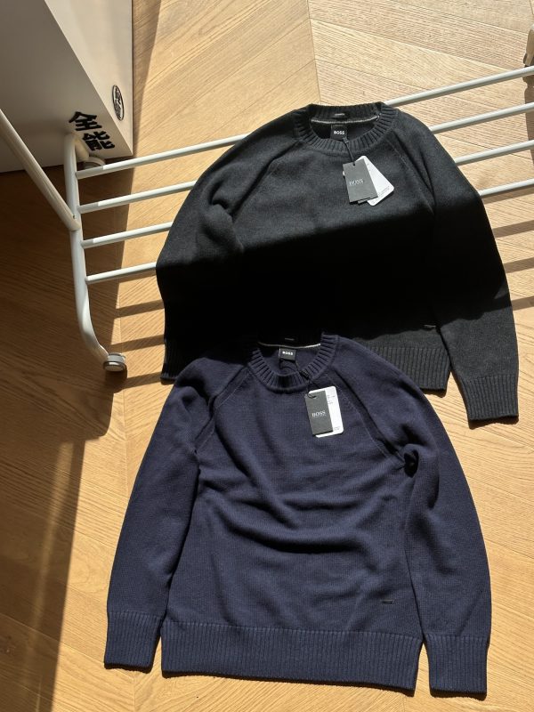 Premium Hugo Boss Sweater Gray Cashmere Casual Collection