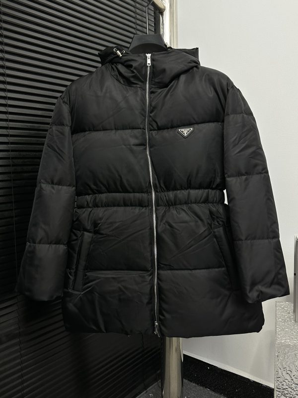 Premium Prada Down Jackets White Nylon Style