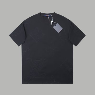 Best Selling Louis Vuitton Short Sleeves Black Cotton Logo Collection