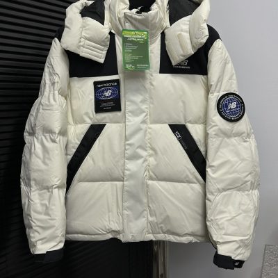Premium New Balance Down Jacket White Nylon Luxury