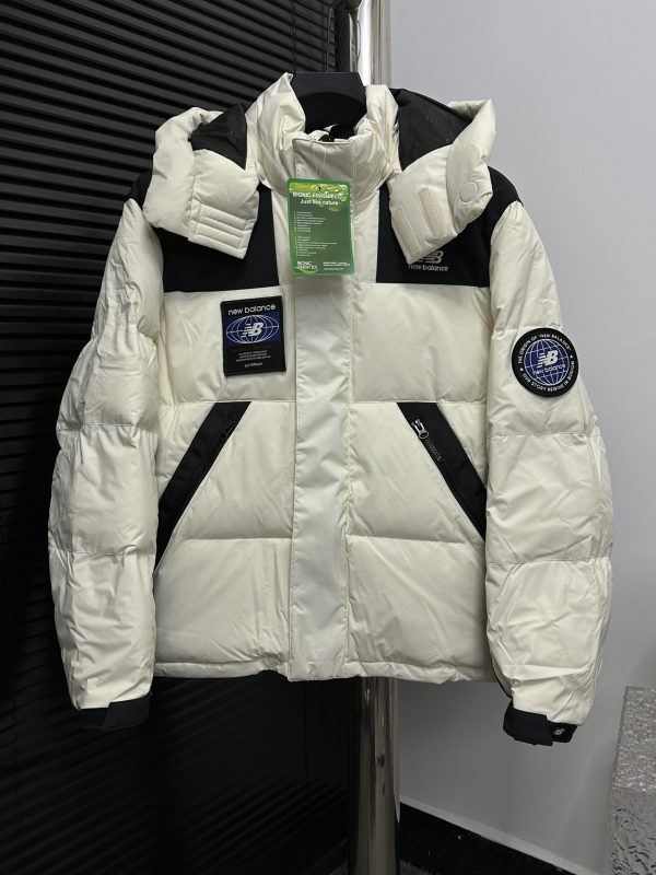 Premium New Balance Down Jacket White Nylon Luxury