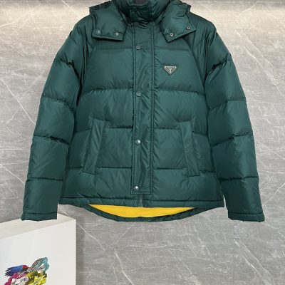 Luxury Prada Coat White Nylon Modern Style