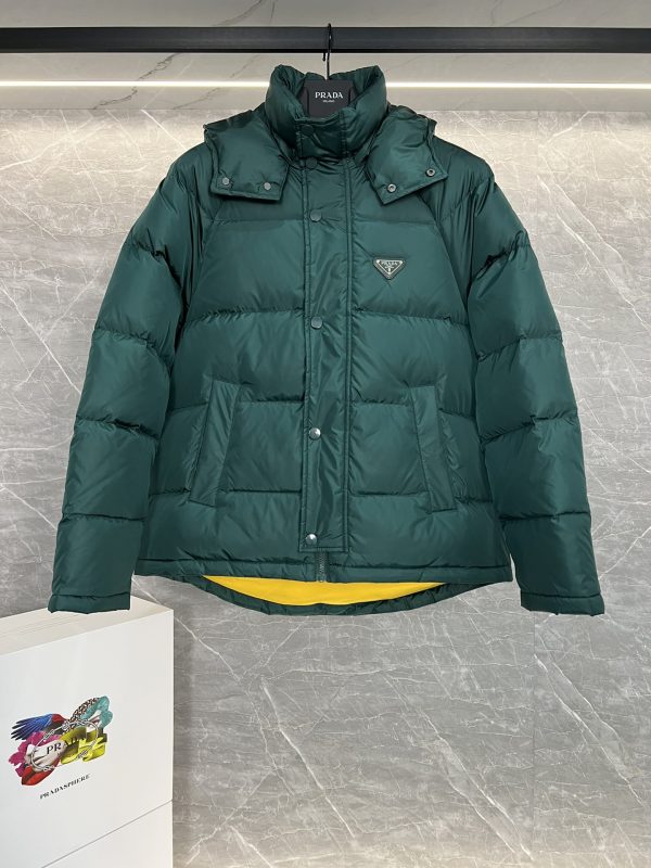 Luxury Prada Coat White Nylon Modern Style