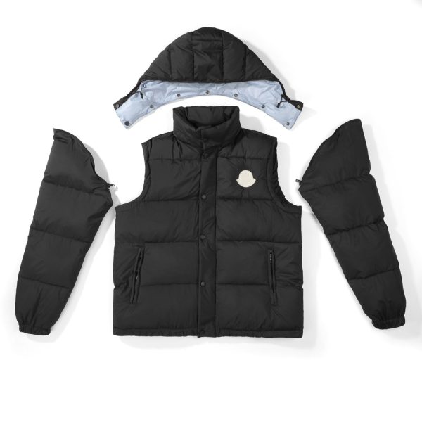 Luxury Moncler Coats Black Nylon Modern Collection