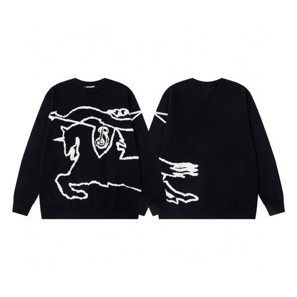 Luxury Burberry Windbreaker Black Knit Jacquard Luxury