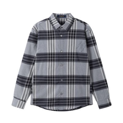 Best Selling Louis Vuitton Shirt Gray Cotton Logo Style