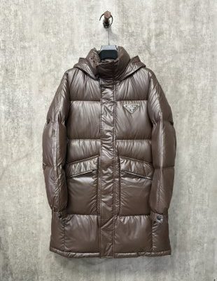 Premium Prada Jackets Brown Leather Minimalist Luxury