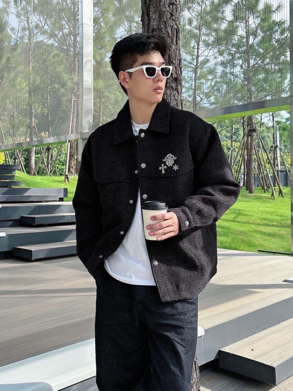 High Quality Chrome Hearts Jackets White Elegant Collection