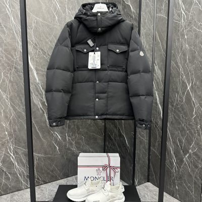 High Quality Moncler Coat Black Cotton Collection