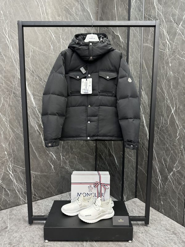 High Quality Moncler Coat Black Cotton Collection