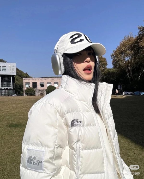 Premium The North Face Down Jackets White Embroidered Luxury