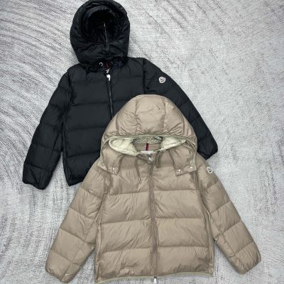Premium Quality Moncler Down Jackets Black Nylon Washed Collection