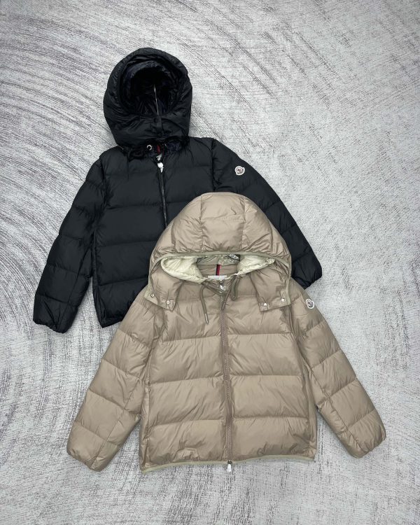 Premium Quality Moncler Down Jackets Black Nylon Washed Collection