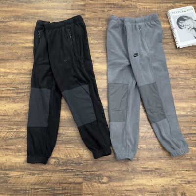 Premium Nike Pants Black Fleece Patchwork Style