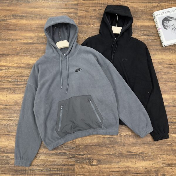 Luxury Nike Sweatshirts Black Fleece Patchwork Collection