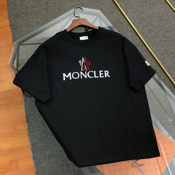 Premium Quality Moncler Short Sleeves White Cotton Logo Style