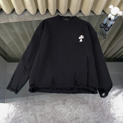 Premium Quality Chrome Hearts Jackets Black Knit Casual Style