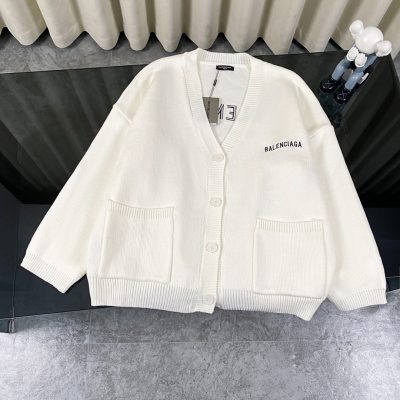 Premium Quality Balenciaga Jackets Black Wool Embroidered Style