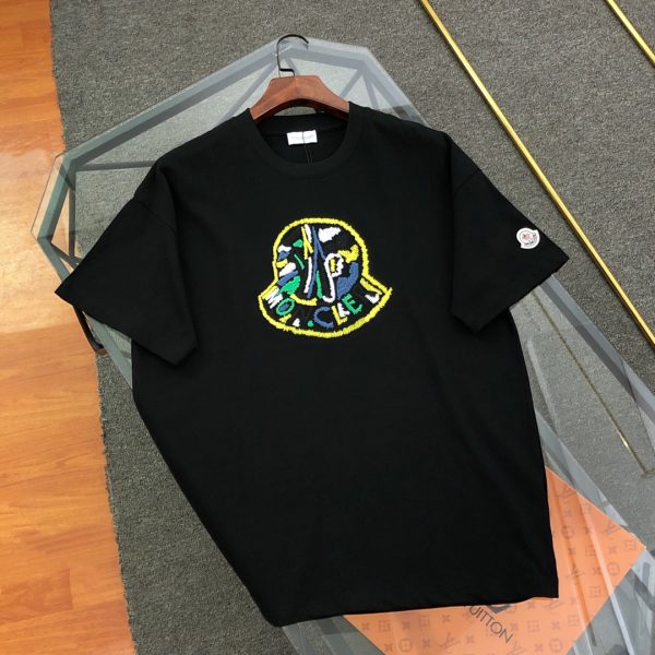 High Quality Moncler Short Sleeves White Cotton Embroidered Style