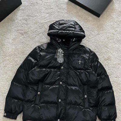 Luxury Chrome Hearts Down Jacket White Jacquard Style