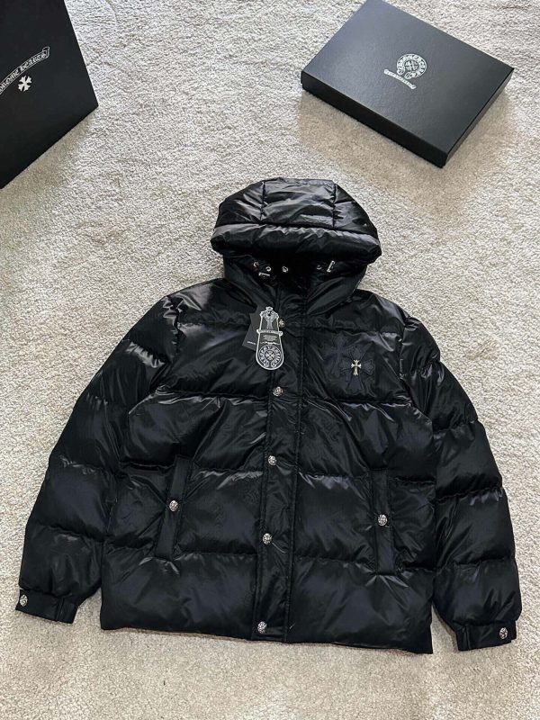 Luxury Chrome Hearts Down Jacket White Jacquard Style