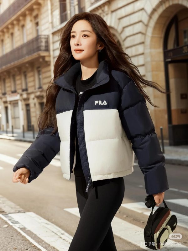 Premium Fila Down Jackets White Embroidery Luxury